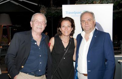 Dinos Frantzeskakis, president of the Hellenic Association of Airline Representatives (SAAE); Zoi Skreki, managing director of Intermodal Air; and Leonidas Zotos, Travelport General Manager for Greece, Cyprus and Israel.