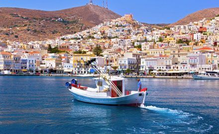 The port of Syros. Photo by Theodoros Georntamilis