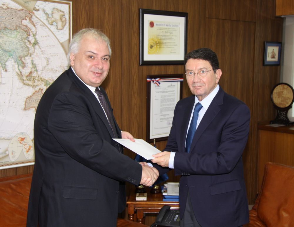 The Ambassador of Greece, Christodoulos J. Lazaris and UNWTO Secretary-General, Taleb Rifai.