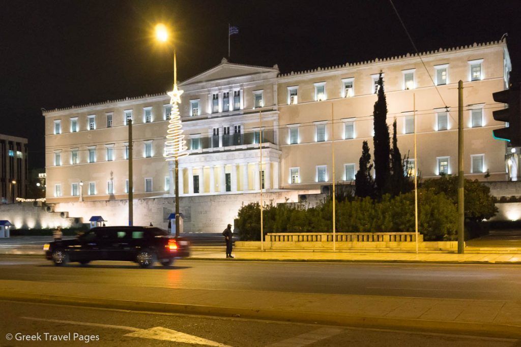 On the way to making history in Greece: Outgoing US President Barak Obama passes through Athens last night, November 15.