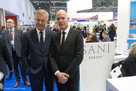 CEO of the Sani Resort in Halkidiki and president of the Greek Tourism Confederation (SETE), Andreas Andreadis (left).