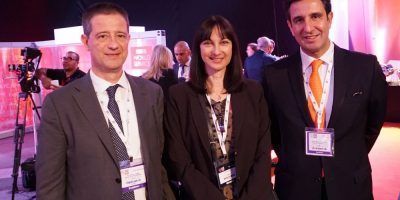 George Tziallas, Secretary General for Tourism policy and Development; Elena Kountoura, Tourism Minister, Dimitris Tryfonopoulos, President of the Greek National Tourism Organization during the UNWTO & WTM Ministerial Networking Reception.