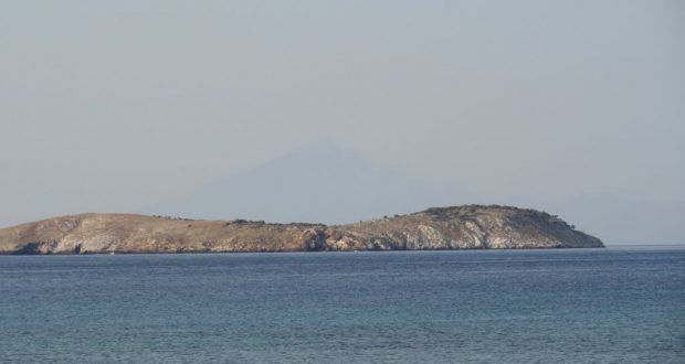 Pasas or Panagia islet in the Oinousses complex in the Aegean Sea.