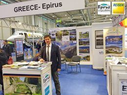Ilias Gartzonikas from the Region of Epirus' tourism department at the Reisen Travel Fair held in Hamburg.