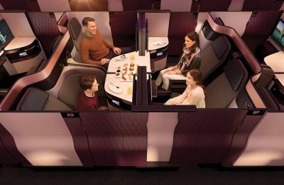 Qatar Airways' Qsuite for Business Class.