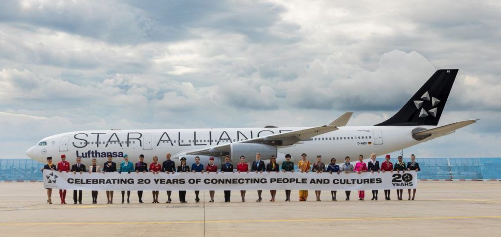 Star Alliance member airline employees in Uniform – Celebrating Star Alliance’s 20th anniversary.