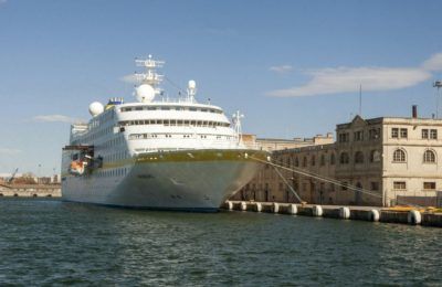 Cruise ship at Thessaloniki Port.