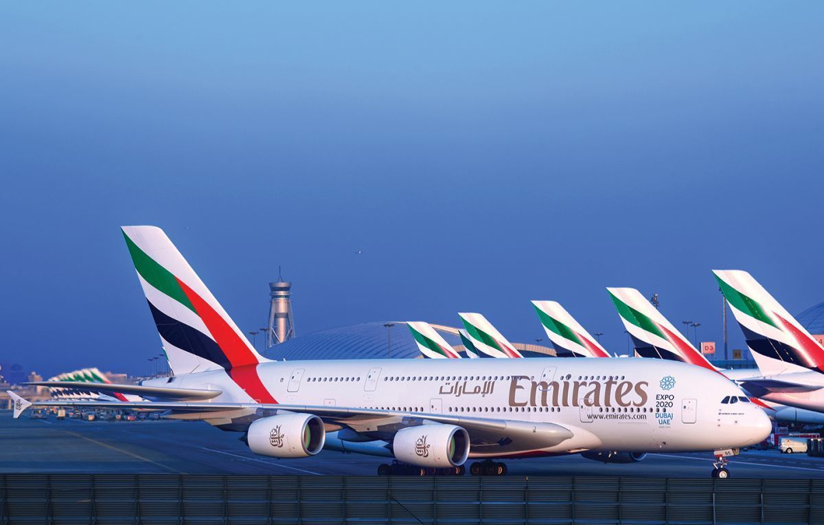 Emirates A380 Fleet at Dubai International.