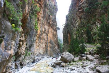The Samaria gorge is part of Lefka Ori (White Mountains) on the island of Crete. Photo Source: @samaria.gr