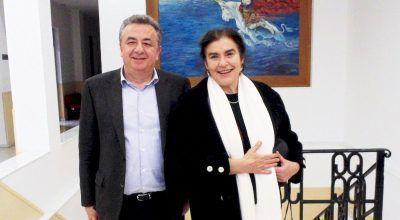 Region of Crete Governor Stavros Arnaoutakis and Culture Minister Lydia Koniordou