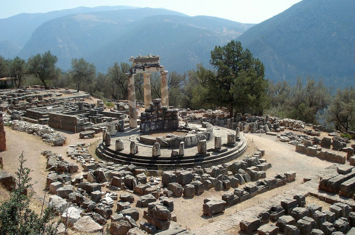 The Tholos of Delphi at the Sanctuary of Athena Pronaia in Delphi.