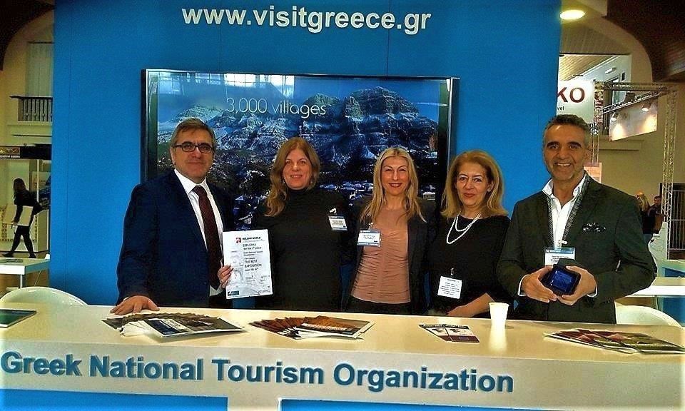 GNTO's secretary general, Konstantinos Tsegas and president, Charalambos Karimalis with the head of the GNTO office for the Czech Republic, Nikoletta Nikolopoulou and GNTO representatives Despina Ksilouri and Katerina Meimaroglou.
