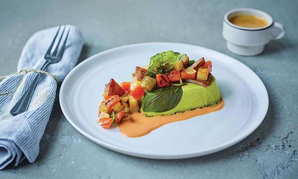 Spinach and basil omelette. Photo Source: Air Transat