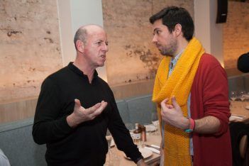 Simon Hughes, the travel writer of the Times and the Daily Mail discussing with Panos Papadopoulos, PR & Media Manager of the GNTO office of the UK and Ireland.