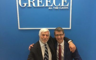 Peloponnese governor Petros Tatoulis and WTFL CEO Martin Barth.