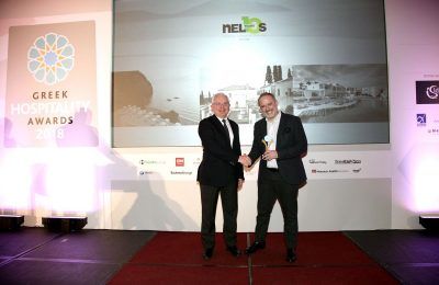 Nelios CEO Dimitris Serifis received the company's accolades at the Greek Hospitality Awards 2018.