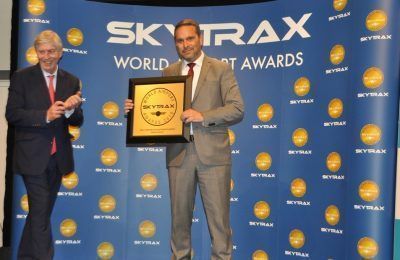 George Zervoudis, terminal services manager at Athens International Airport received the Skytrax World Airport Award.
