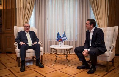 European Commission President Jean-Claude Juncker and Greek Prime Minister Alexis Tsipras. Photo Source: @Prime Minister GR