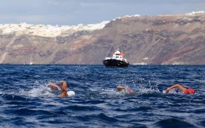 Santorini Experience: Swimming event. Photo by Babis Gkiritziotis