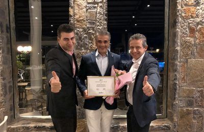 Nikos Sfakianakis, Group Senior Sales Manager Maris Hotels; Nikos Vlassiadis, General Manager Creta Maris Beach Resort; Andreas Metaxas  President and CEO of Maris Hotels.