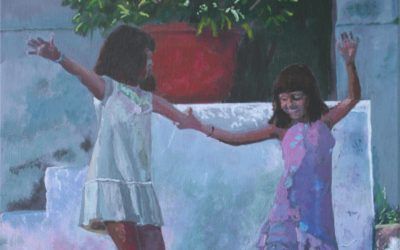 Two Girls Dancing Acrylic on canvas; © 2016 Roger Fox