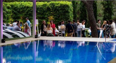 The Life Gallery Athens celebrated the opening of its garden and two pools with a big party. Photo: Life Gallery Athens / Panoulis Photography