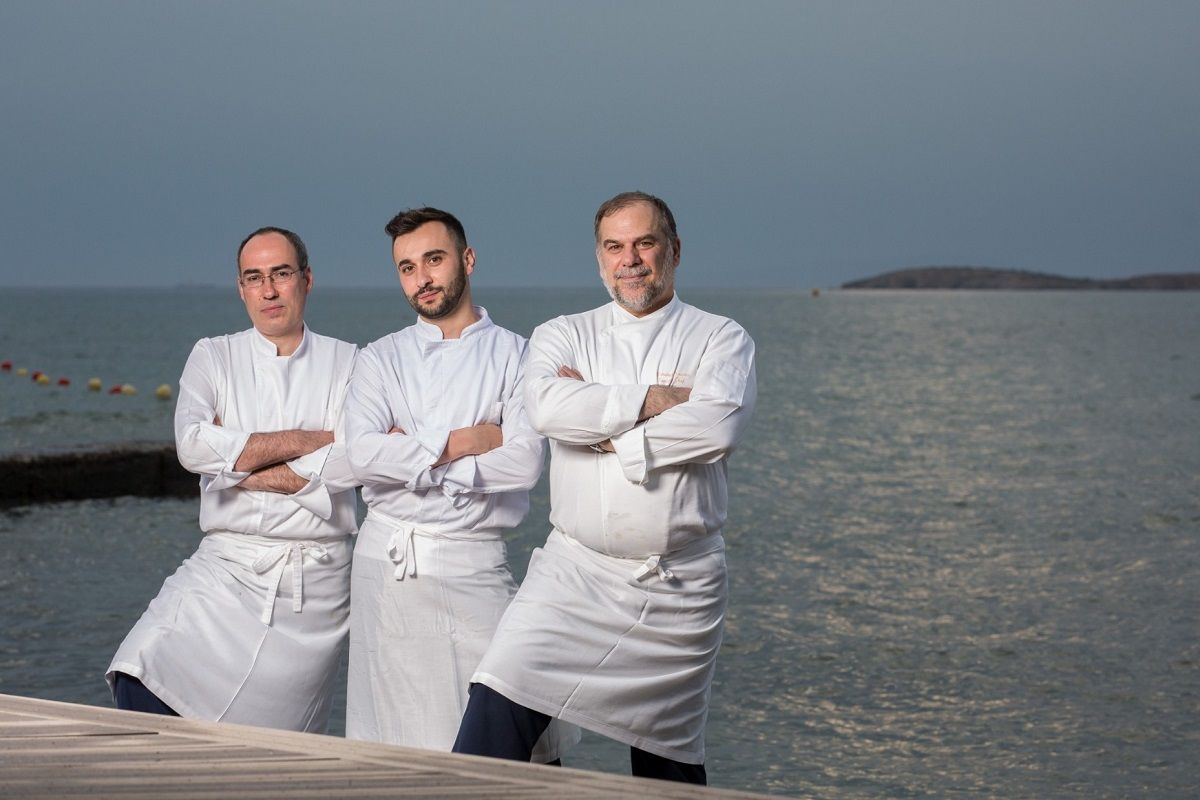 The chefs of Mythos by Divani.