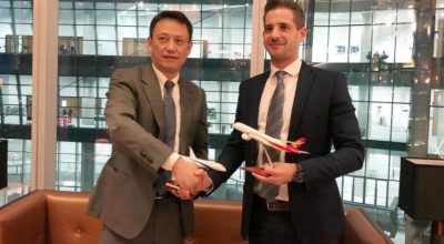 Wang Liya, Vice Chairman and President of Hong Kong Airlines and Michael Strassburger, vice president of commercial and industry Affairs at EL AL signed the codeshare agreement.
