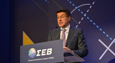 The president of the Hellenic Federation of Enterprises (SEV), Theodros Fessas.