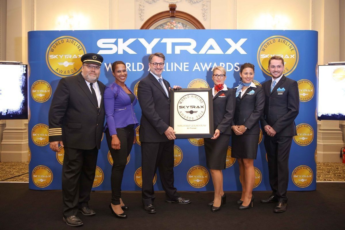 Jean-François Lemay, President-General Manager of Air Transat, accepted the Skytrax award at the official ceremony in London. Photo Source: Air Transat