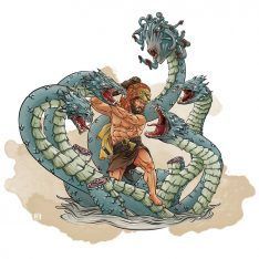 Hercules' second labor: The slay of the nine-headed Lernaean Hydra. Photo source: TIF-Helexpo