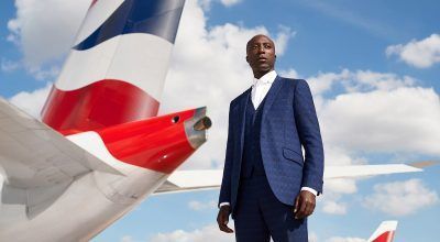 Ozwald Boateng photographed by Neale Haynes at London Heathrow