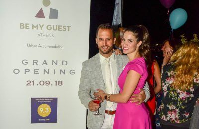 The owners of Be My Guest, Nikos Anthrakidis and Maria Papageorgiou.
