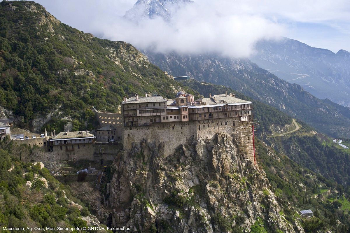 Mount Athos, Simonopetra Monastery. Photo Source: Visit Greece / H. Kakarouhas