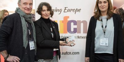 EUFCN President Truls Kontny and the Hellenic Film Commission's director, Venia Vergou and coordinator Stavroula Geronimaki.