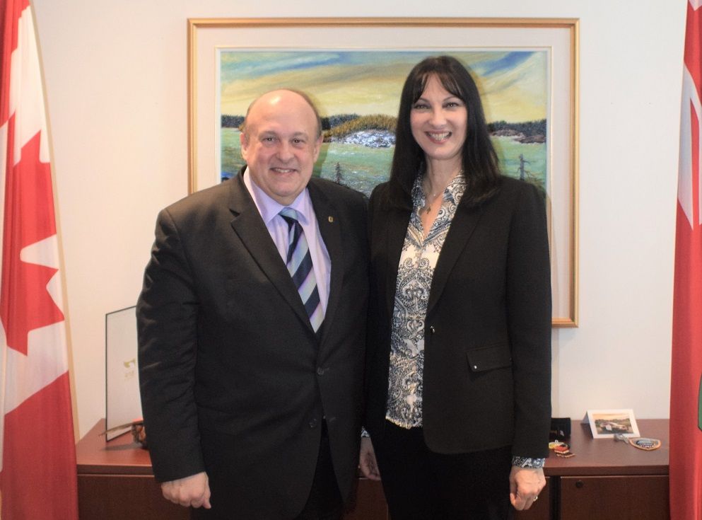 Greek Tourism Minister Elena Kountoura and her Ontario counterpart Michael Tibollo
