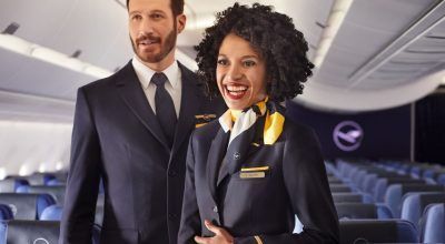 Lufthansa flight attendants.