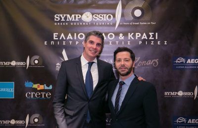Aldemar Resorts CEO Alexandros Angelopoulos and Zonars' owner Chrysanthos Panas.