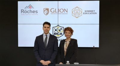 Harris Daskalakis, Executive Director of BCA Group and Vana Saade, Regional Admissions Director of Les Roches and Glion.