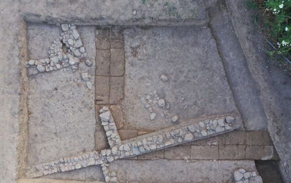 The foundation of the southern wing of the Hellenistic arcade.