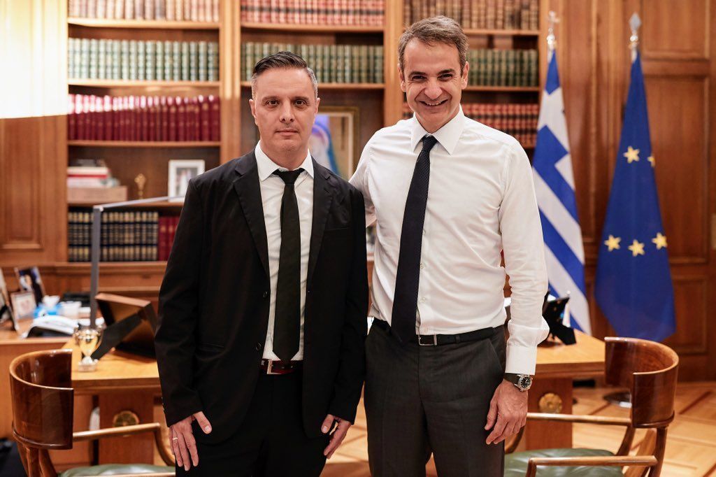 Steve Vranakis with Greek PM Kyriakos Mitsotakis.