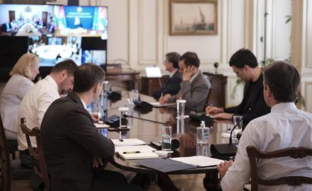 Greek PM Kyriakos Mitsotakis taking part in the Quadrilateral Summit of Greece, Bulgaria, Romania and Serbia.