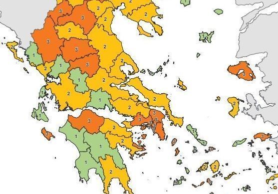 Greece’s Covid-19 risk map unveiled