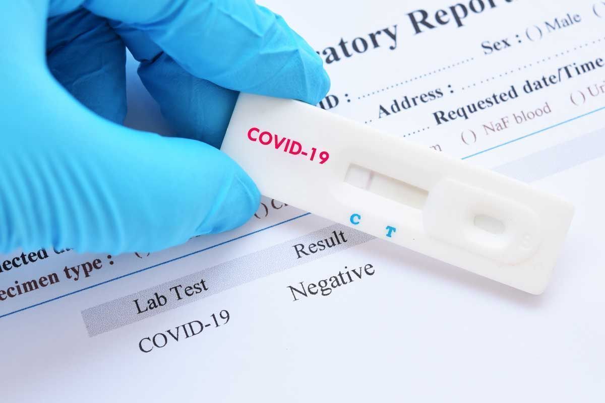 Negative test result by using rapid test device for COVID-19. Photo: Shutterstock 1656883729