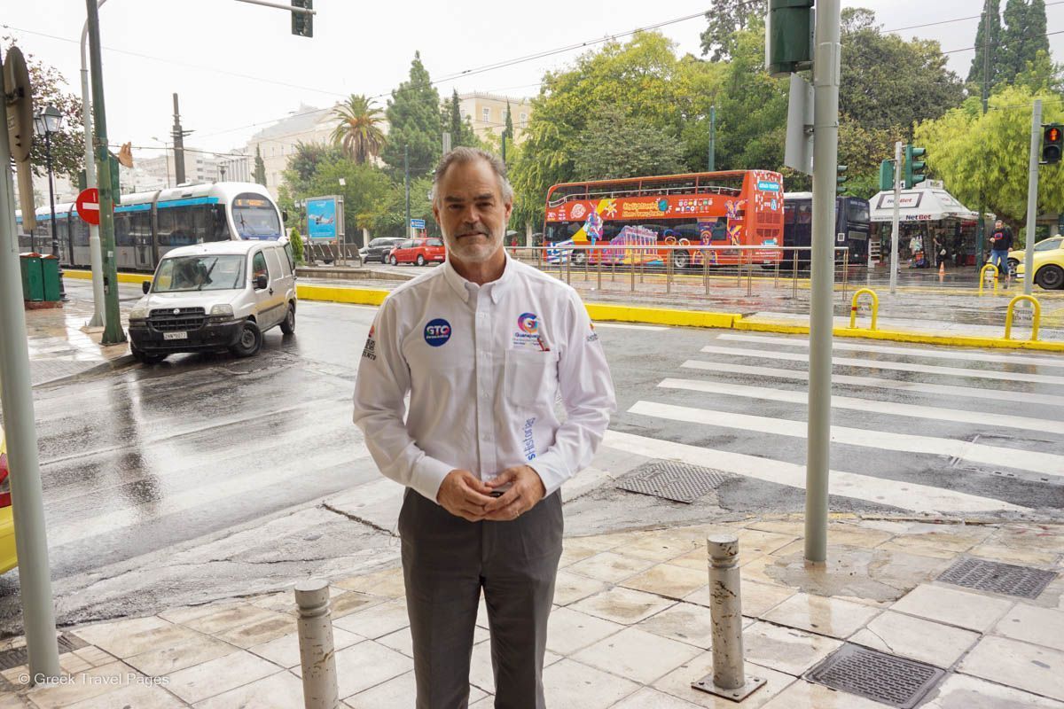 Juan José Álvarez Brunel, Ministro de Turismo del Estado de Guanajuato, durante su visita a Atenas para los terceros Juegos Deportivos Mundiales (WCSG) de la compañía.