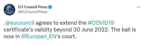 Screenshot of EU Council's post on Twitter on Friday, March 11. 