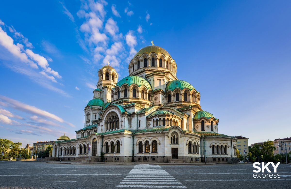 Alexander Nevsky Cathedral in Sofia, Bulgaria on a sunny day.