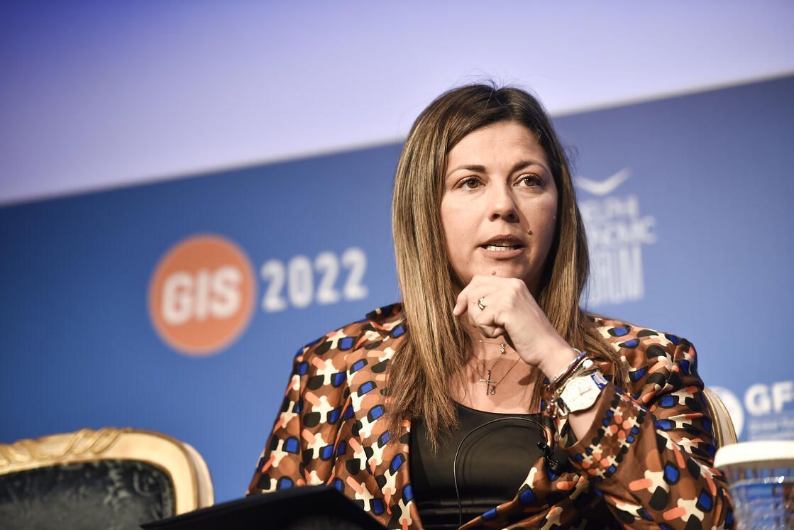 Deputy Tourism Minister Sofia Zacharaki at the Global Innovation Summit 2022.