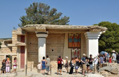 Tourists on Knossos, Crete.