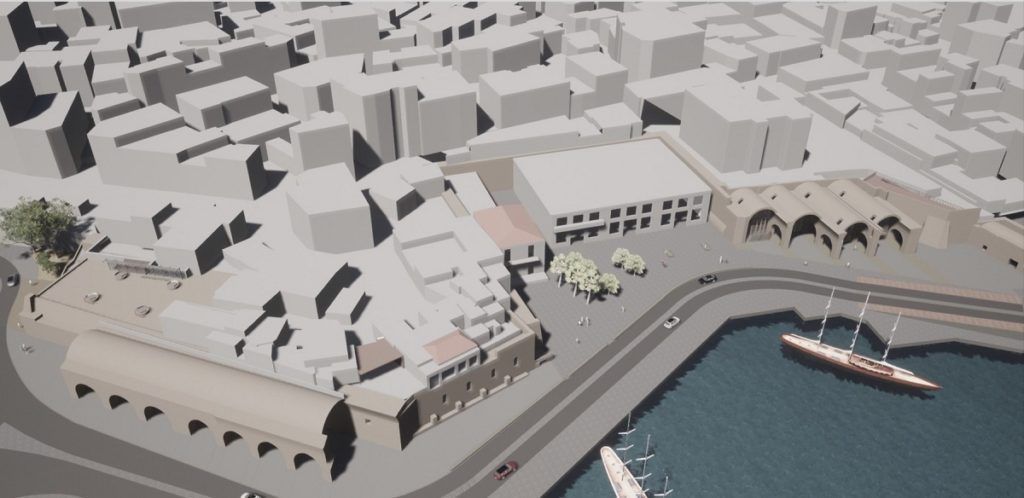 Photorealistic depiction of the proposed works at the Venetian Port of Heraklion. Photo source: Ministry of Culture.